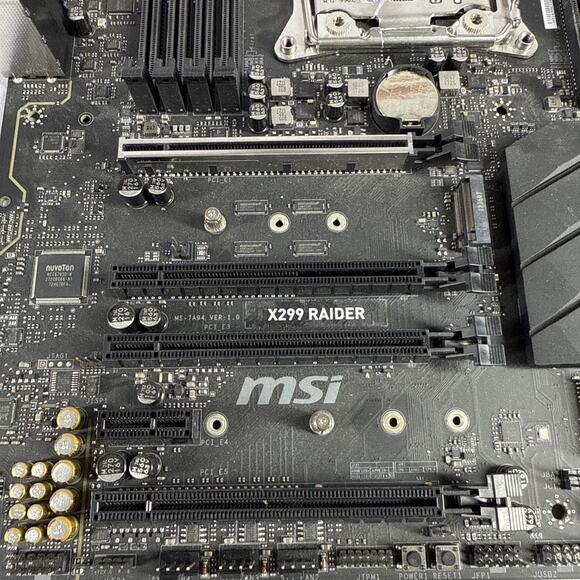 MSI X299 RAIDER Intel X299 DDR4 LGA 2066 ATX Motherboard (Used) - Picture 3 of 10